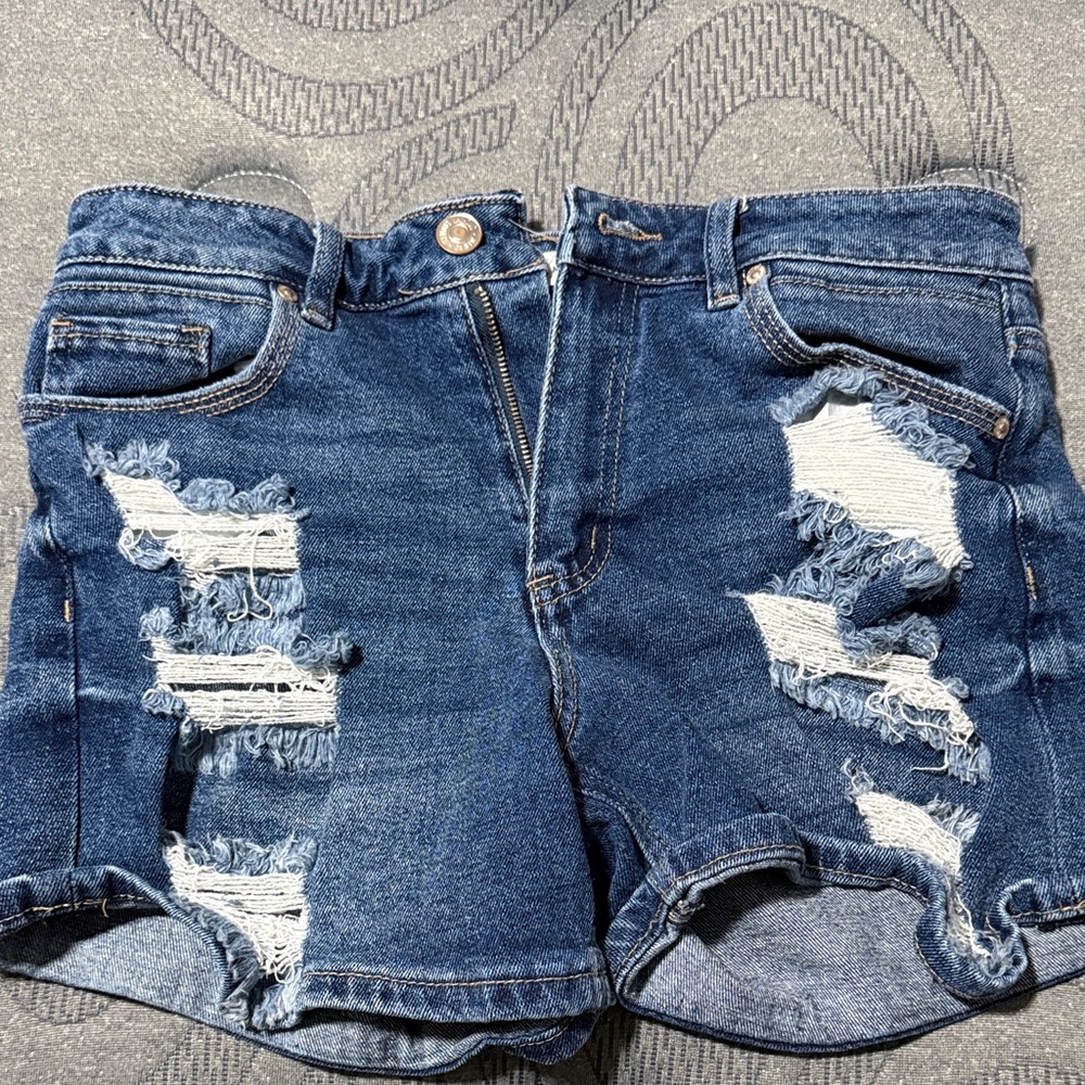 Distressed Denim Shorts